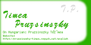 timea pruzsinszky business card